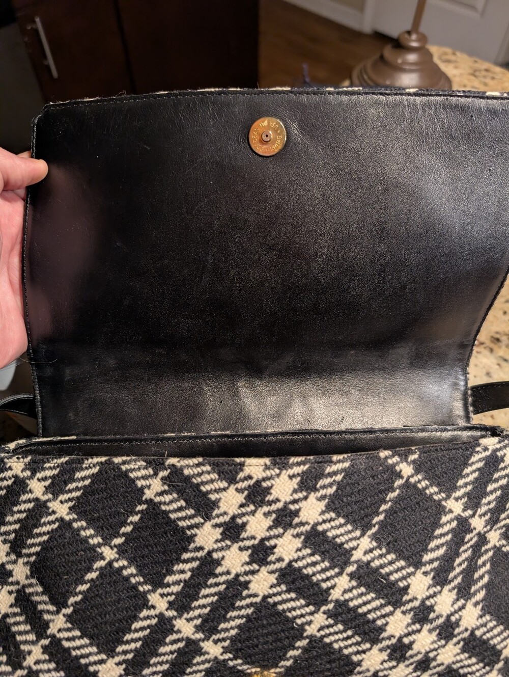 Burberry Black & Cream Check Ear Muffs Shoulder Bag Dustbag Authentic - Picture 9 of 16
